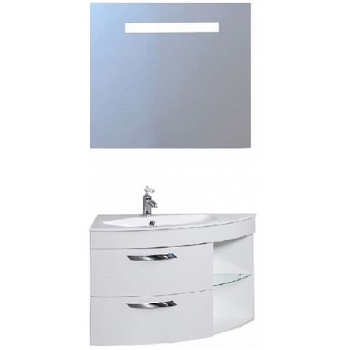 De Aqua Мебель для ванной Трио Люкс 90 L, зеркало Экстра EXT 90 P