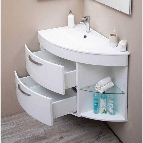 De Aqua Мебель для ванной Трио Люкс 90 L, зеркало Экстра EXT 90 P