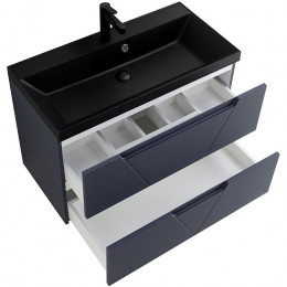 BelBagno Тумба с раковиной Vittoria 100 подвесная Grigio Opaco с раковиной BB1000/450-LV-ART-AST-NERO