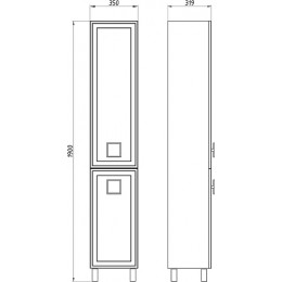 ASB-Mebel Шкаф пенал Санта 35 белый