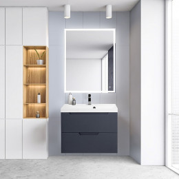 BelBagno Тумба с раковиной Vittoria 80 подвесная Grigio Opaco