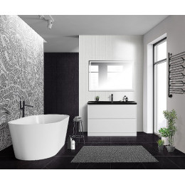 BelBagno Мебель для ванной Albano 120 напольная Bianco Lucido с раковиной BB1200/455-LV-ART-ALR-NERO