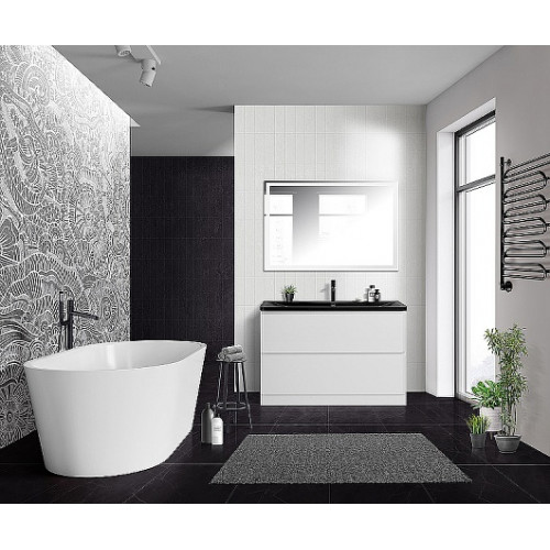 BelBagno Мебель для ванной Albano 120 напольная Bianco Lucido с раковиной BB1200/455-LV-ART-ALR-NERO