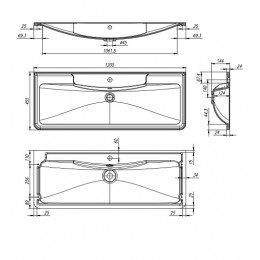 BelBagno Мебель для ванной Albano 120 напольная Bianco Lucido с раковиной BB1200/455-LV-ART-ALR-NERO