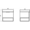 Comforty Тумба с раковиной Порто 60 подвесная дуб темно-коричневый/черный муар