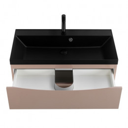 BelBagno Тумба с раковиной Marino 80 подвесная Capucino Lucido с раковиной 80/45 ART-AST-NERO