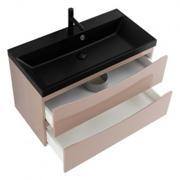 BelBagno Тумба с раковиной Marino 80 подвесная Capucino Lucido с раковиной 80/45 ART-AST-NERO