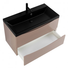 BelBagno Тумба с раковиной Marino 80 подвесная Capucino Lucido с раковиной 80/45 ART-AST-NERO