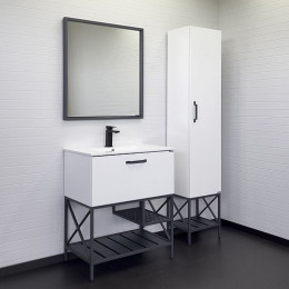 Comforty Мебель для ванной Бредфорд 75 белая/серый графит
