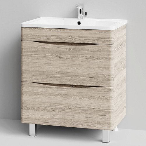 Водолей Тумба с раковиной Адель 70 ореховый дубослив светлый