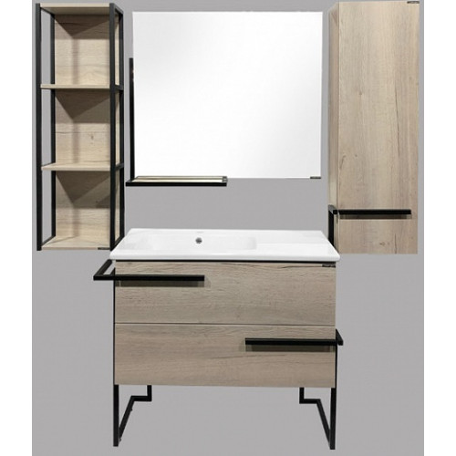 Comforty Тумба с раковиной Дюссельдорф 90 дуб дымчатый