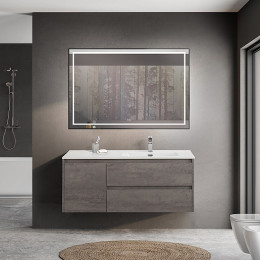 BelBagno Тумба с раковиной Kraft 120 R подвесная Cemento Grigio