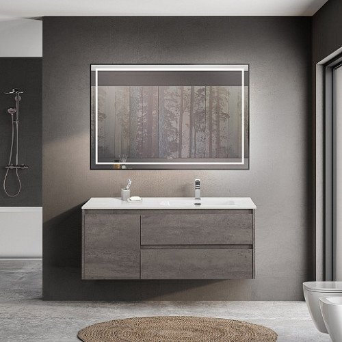 BelBagno Тумба с раковиной Kraft 120 R подвесная Cemento Grigio
