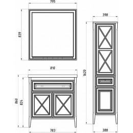 ASB-Woodline Зеркало для ванной Монте 80