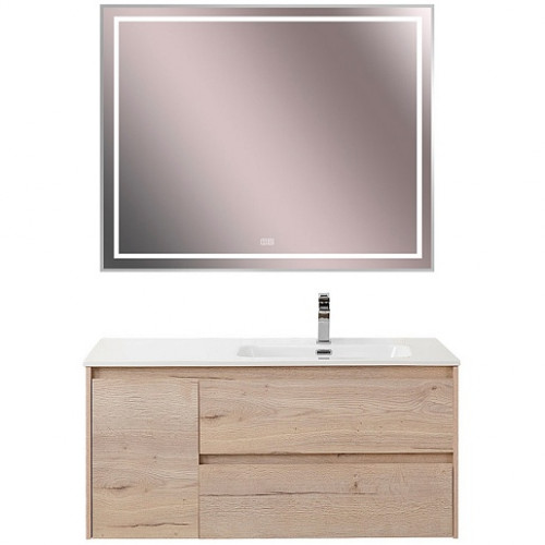 BelBagno Тумба с раковиной Kraft 100 R подвесная Rovere Galifax Bianco