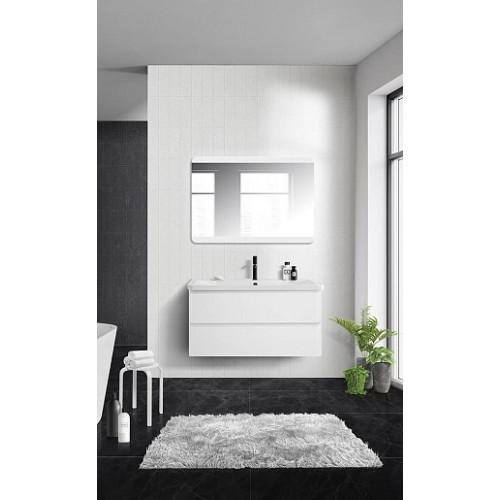 BelBagno Тумба с раковиной Albano 100 подвесная Bianco Lucido