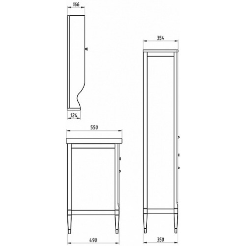 ASB-Woodline Зеркало для ванной Гранда 80 антикварный орех