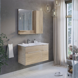 Comforty Зеркальный шкаф Варна 90 дуб сонома