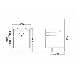 Kerama Marazzi Тумба для умывальника BUONGIORNO 60 дуб, напольная