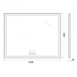 BelBagno Зеркало SPC-GRT-1000-800-LED-TCH-RAD