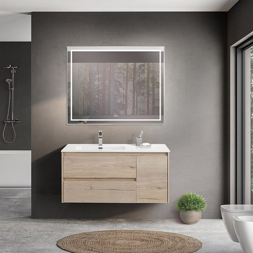 BelBagno Тумба с раковиной Kraft 100 L подвесная Rovere Galifax Bianco