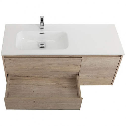 BelBagno Тумба с раковиной Kraft 100 L подвесная Rovere Galifax Bianco