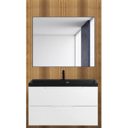 BelBagno Мебель для ванной Vittoria 100 Bianco Lucido с раковиной BB1000/450-LV-ART-AST-NERO