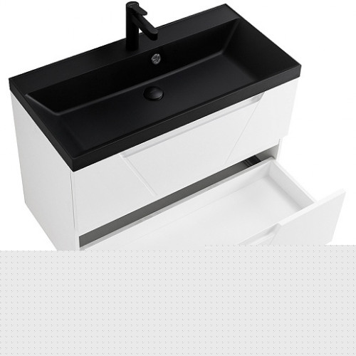 BelBagno Мебель для ванной Vittoria 100 Bianco Lucido с раковиной BB1000/450-LV-ART-AST-NERO