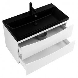 BelBagno Тумба с раковиной Marino 80 подвесная Bianco Opaco с раковиной 80/45 ART-AST-NERO