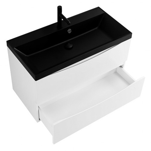 BelBagno Тумба с раковиной Marino 80 подвесная Bianco Opaco с раковиной 80/45 ART-AST-NERO