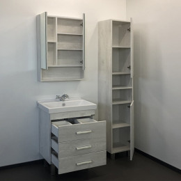 Comforty Зеркальный шкаф Никосия 60 дуб белый