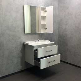 Comforty Зеркальный шкаф Неаполь 80 белый