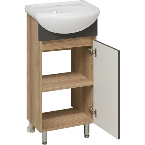 Runo Тумба под раковину Лада 40 графит/дуб серый