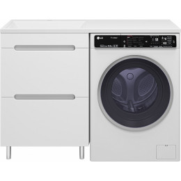 Misty Тумба с раковиной Байкал 120 L под стиральную машину белая