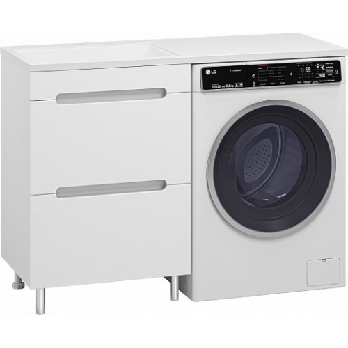 Misty Тумба с раковиной Байкал 120 L под стиральную машину белая