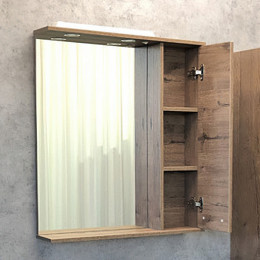 Comforty Зеркальный шкаф Марио 75 дуб темный