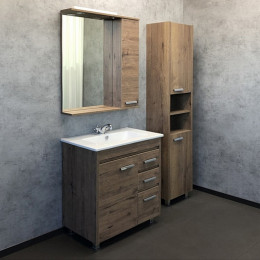 Comforty Зеркальный шкаф Марио 75 дуб темный