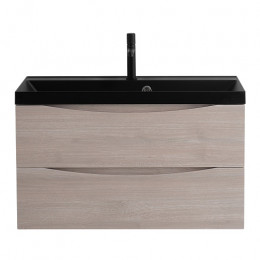 BelBagno Тумба с раковиной Marino 80 подвесная Rovere Grigio с раковиной 80/45 ART-AST-NERO