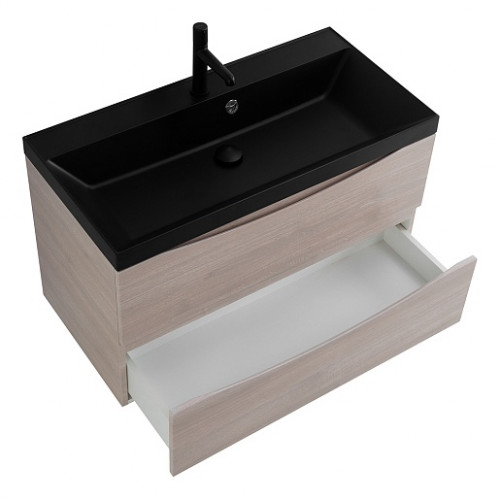 BelBagno Тумба с раковиной Marino 80 подвесная Rovere Grigio с раковиной 80/45 ART-AST-NERO
