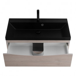 BelBagno Тумба с раковиной Marino 80 подвесная Rovere Grigio с раковиной 80/45 ART-AST-NERO