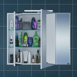 СанТа Зеркальный шкаф Стандарт 90 трельяж фацет свет белый