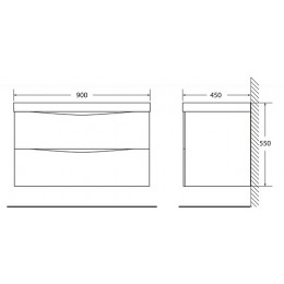 BelBagno Тумба с раковиной MARINO 900 Nero Lucido