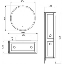 ASB-Woodline Тумба с раковиной Рома 100С белая