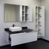 Comforty Мебель для ванной Милан 120 T-Y9378 с черной столешницей подвесная белая