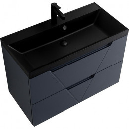 BelBagno Тумба с раковиной Vittoria 90 подвесная Grigio Opaco с раковиной BB900/450-LV-ART-AST-NERO