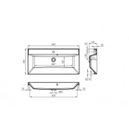 BelBagno Тумба с раковиной Vittoria 90 подвесная Grigio Opaco с раковиной BB900/450-LV-ART-AST-NERO
