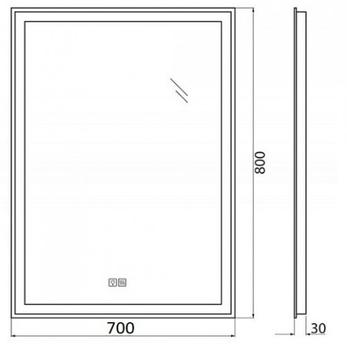 BelBagno Зеркало SPC-GRT-700-800-LED-TCH-WARM