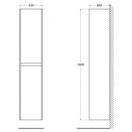 BelBagno Пенал для ванной Kraft 33/160 L Pino Pasadena