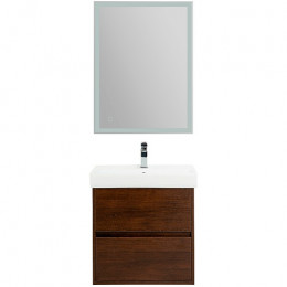 BelBagno Тумба с раковиной Neon 50 с 2 ящиками подвесная Rovere Scuro