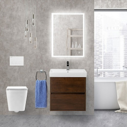 BelBagno Тумба с раковиной Neon 50 с 2 ящиками подвесная Rovere Scuro